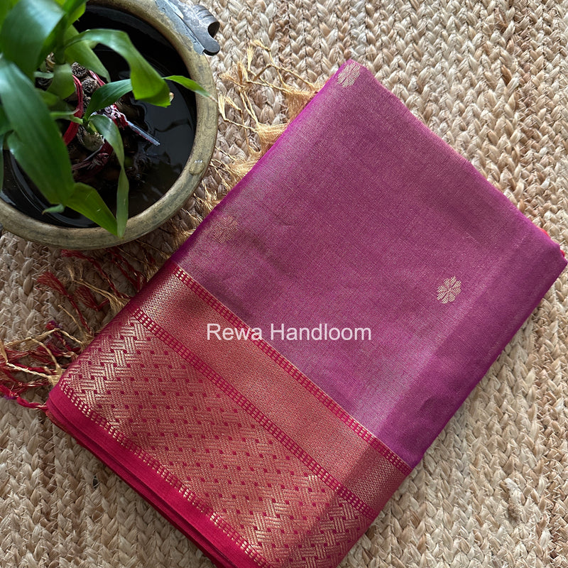 Maheshwari Magenta Tissue Butti Saree TBBS065
