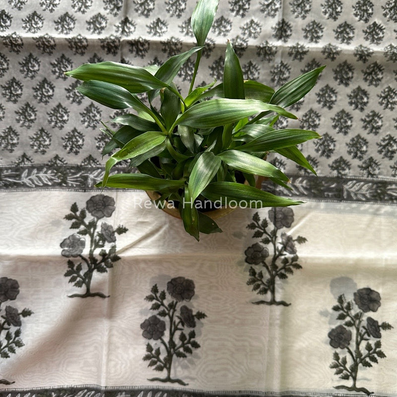 Maheshwari Grey Hand Block Printed Dupatta HD010