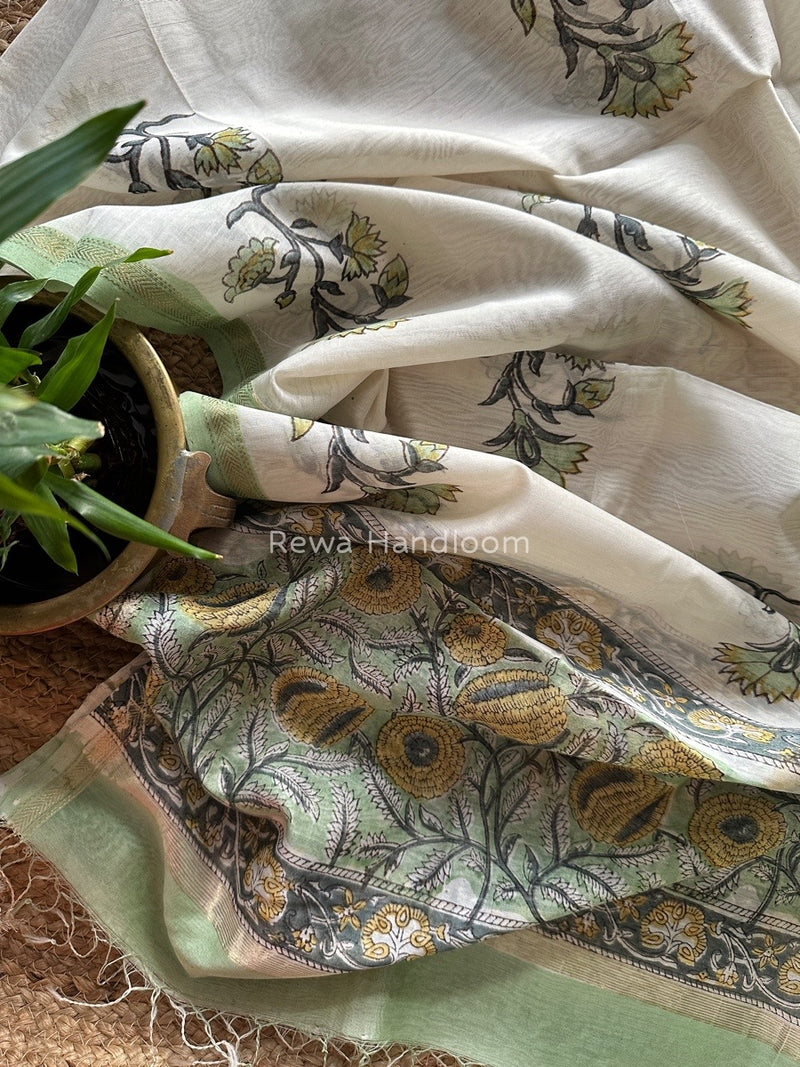 Maheshwari Hand Block Printed Dupatta