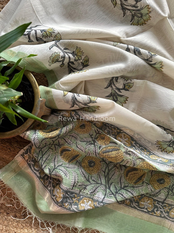 Maheshwari Hand Block Printed Dupatta