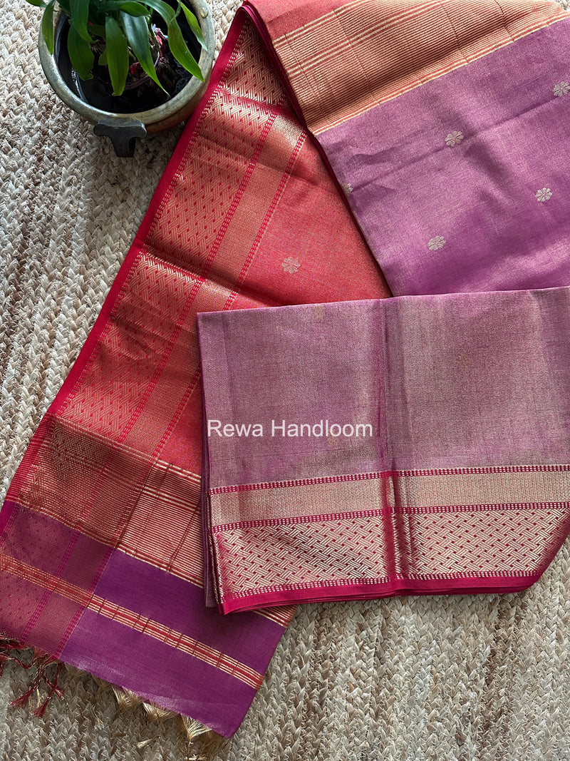 Maheshwari Magenta Tissue Butti Saree TBBS065