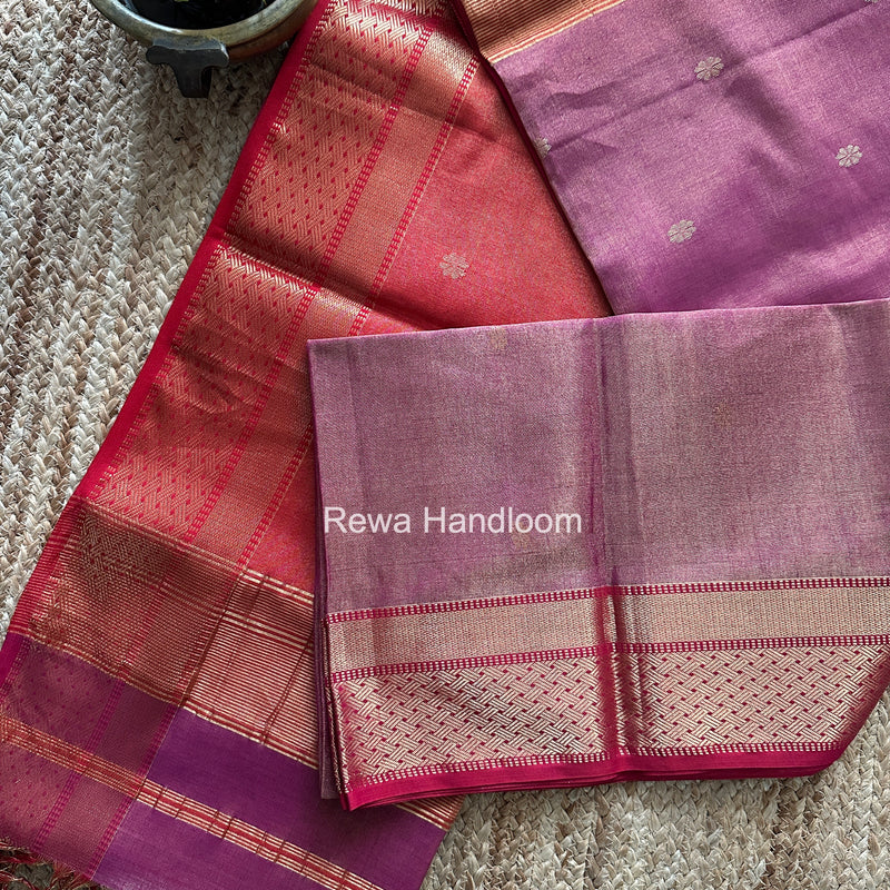 Maheshwari Magenta Tissue Butti Saree TBBS065