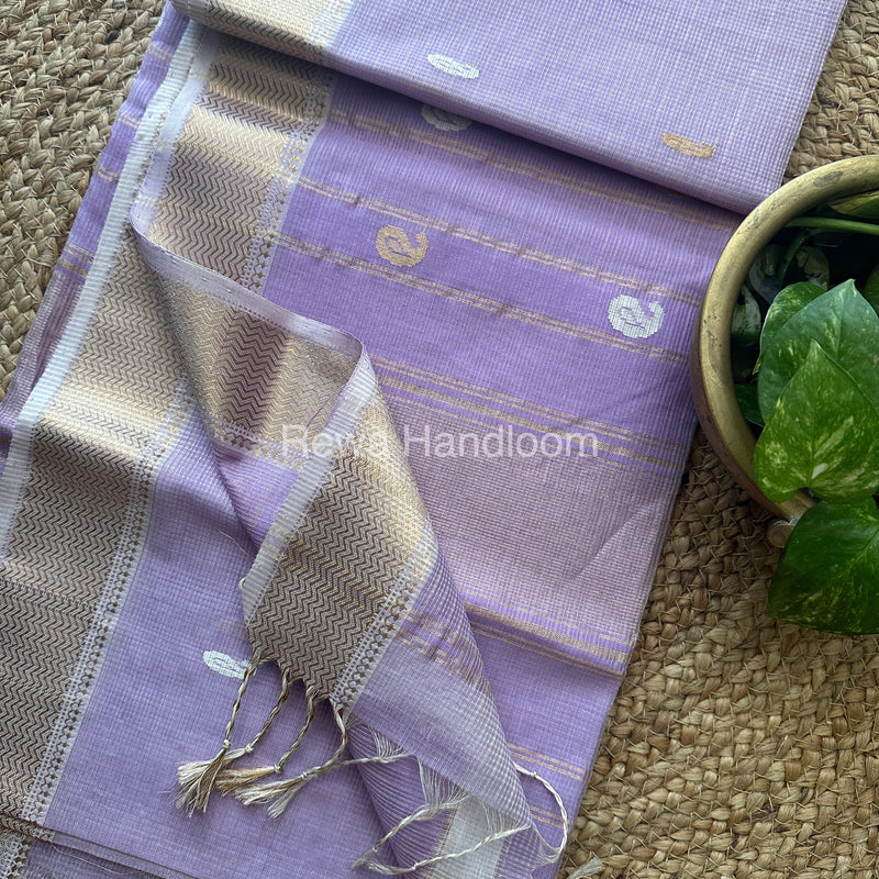Light Purple Zari Butti ~ Maheshwari Saree-KJS024