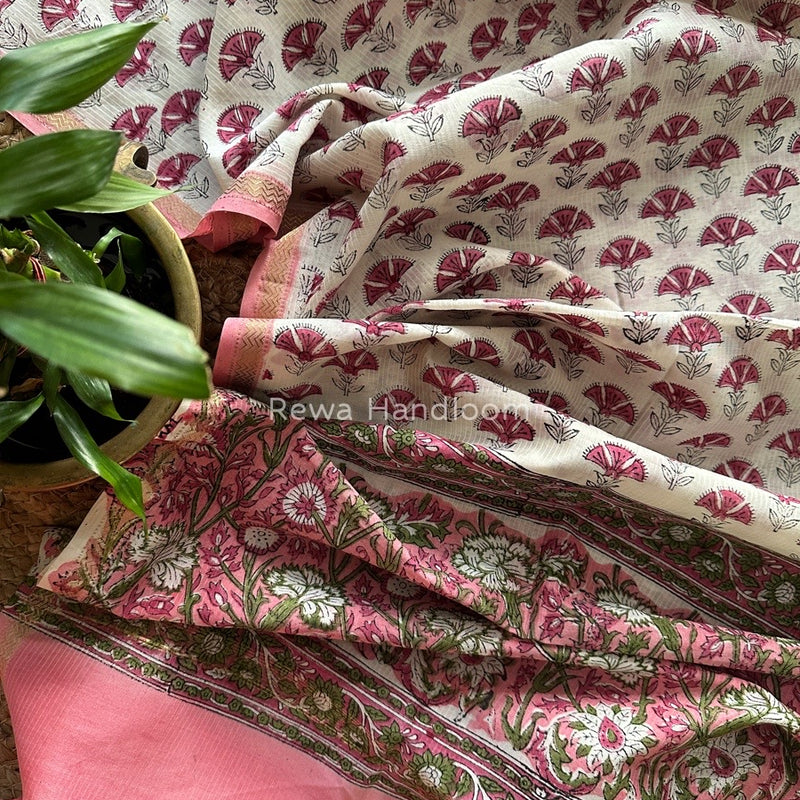 Maheshwari Hand Block Printed Dupatta