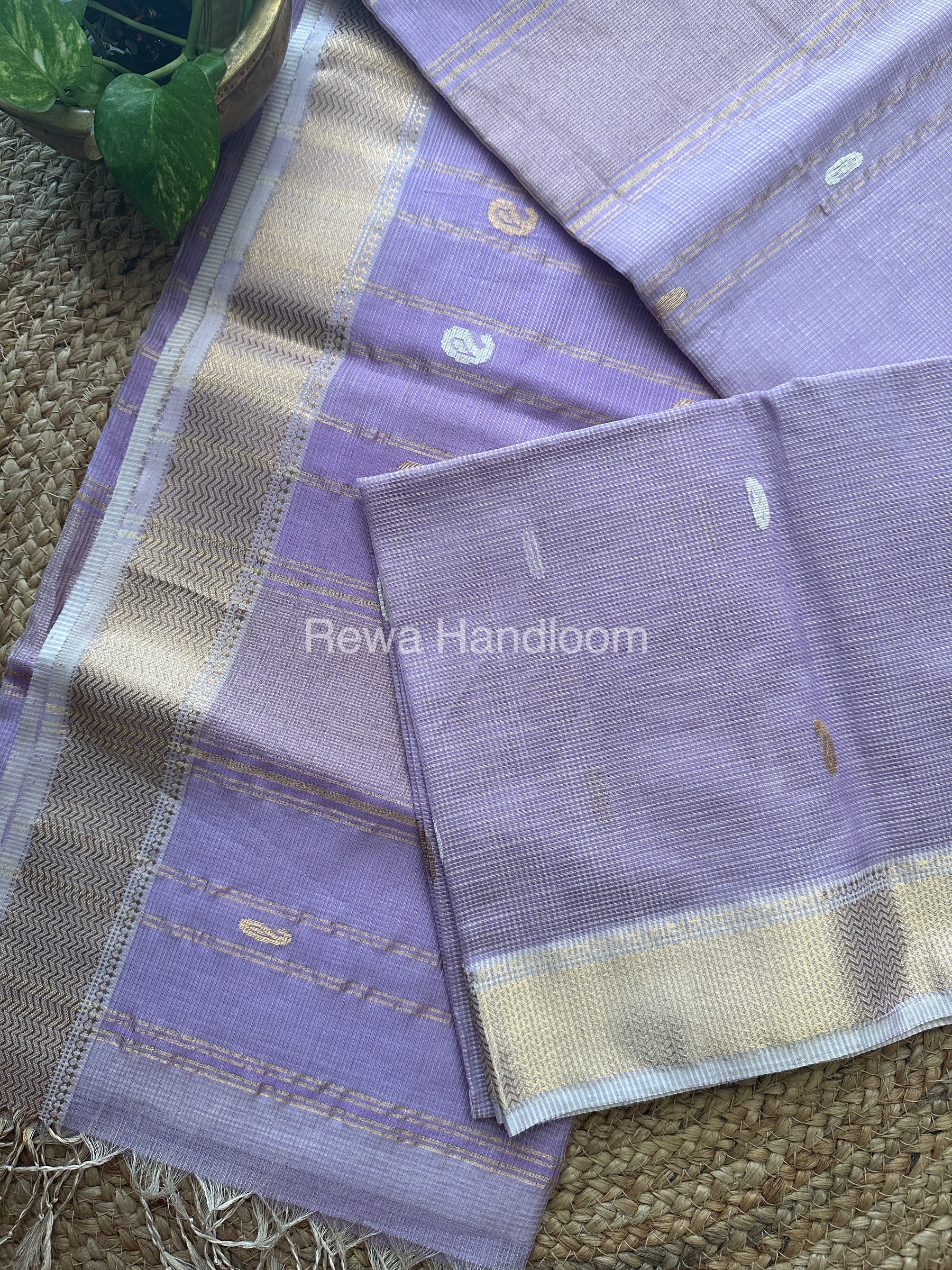 Light Purple Zari Butti ~ Maheshwari Saree-KJS024