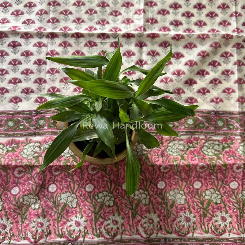 Maheshwari Baby Pink Hand Block Printed Dupatta HD012