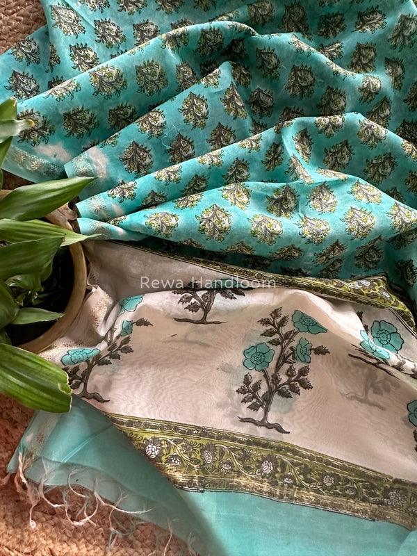 Maheshwari Hand Block Printed Dupatta