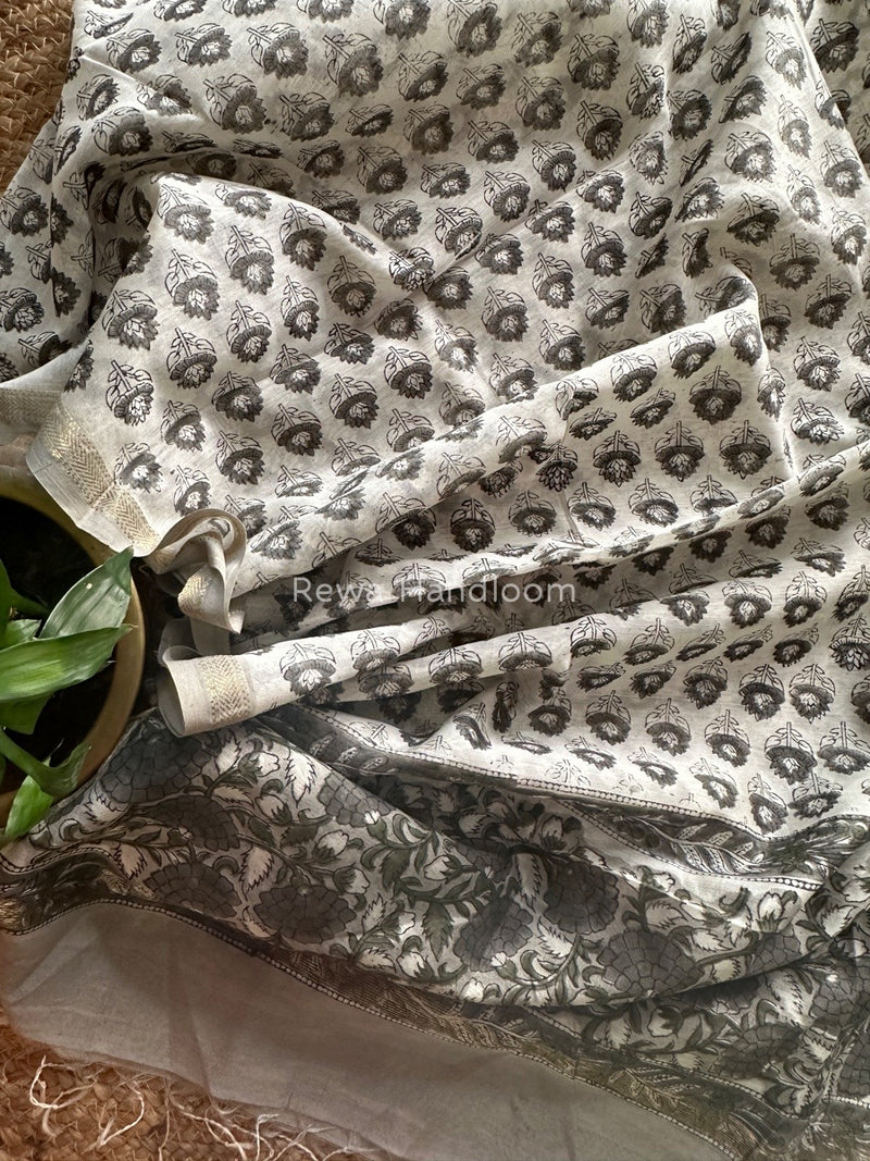 Maheshwari Hand Block Printed Dupatta