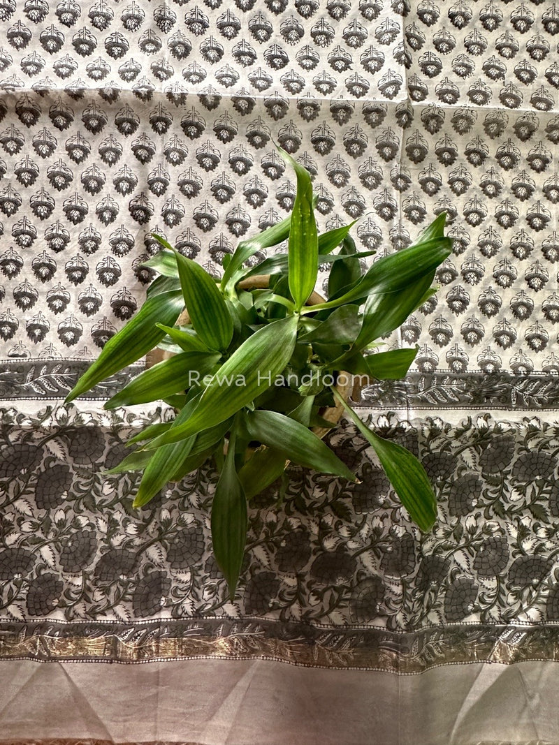 Maheshwari Grey Hand Block Printed Dupatta HD013