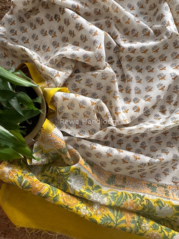 Maheshwari Hand Block Printed Dupatta