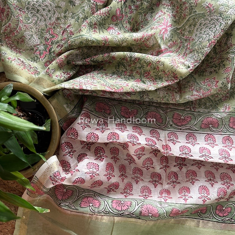 Maheshwari Hand Block Printed Dupatta