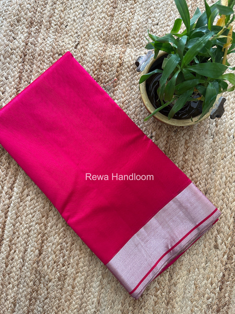 Rani Pink Chanderi Pattu Silk Saree CPSS04