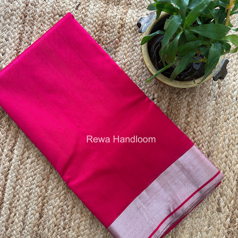 Rani Pink Chanderi Pattu Silk Saree CPSS04