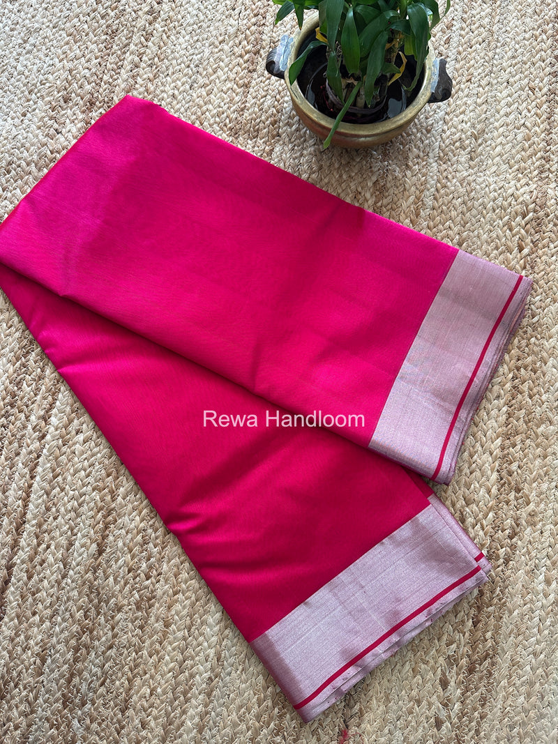 Rani Pink Chanderi Pattu Silk Saree CPSS04