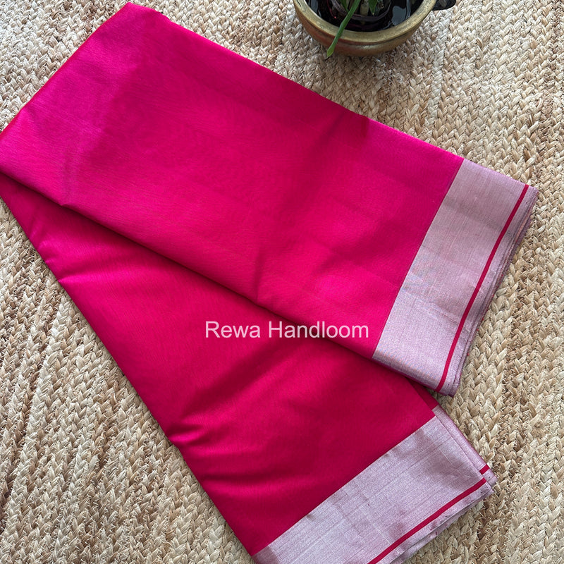 Rani Pink Chanderi Pattu Silk Saree CPSS04