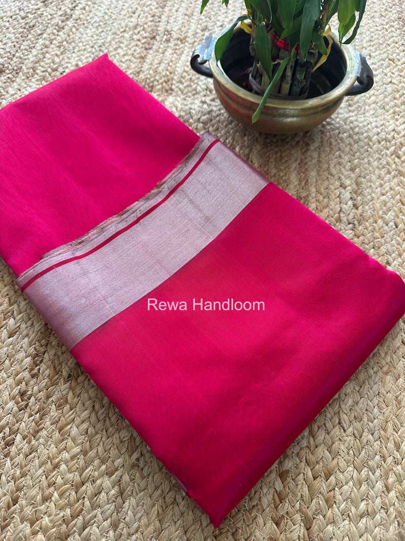 Rani Pink Chanderi Pattu Silk Saree CPSS04
