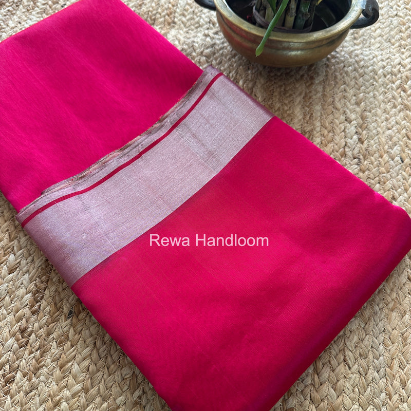 Rani Pink Chanderi Pattu Silk Saree CPSS04