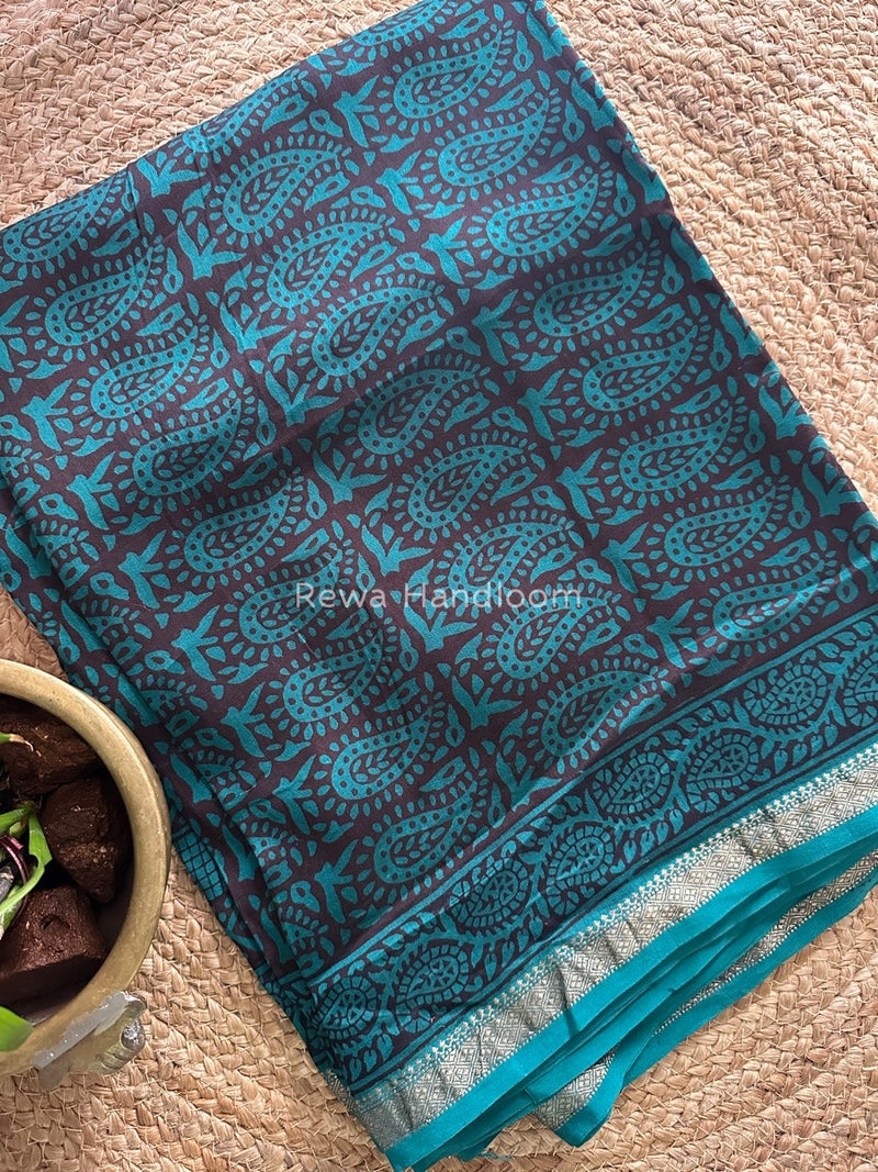 Maheshwari Rama Green Bagh Print Suit BSP0156