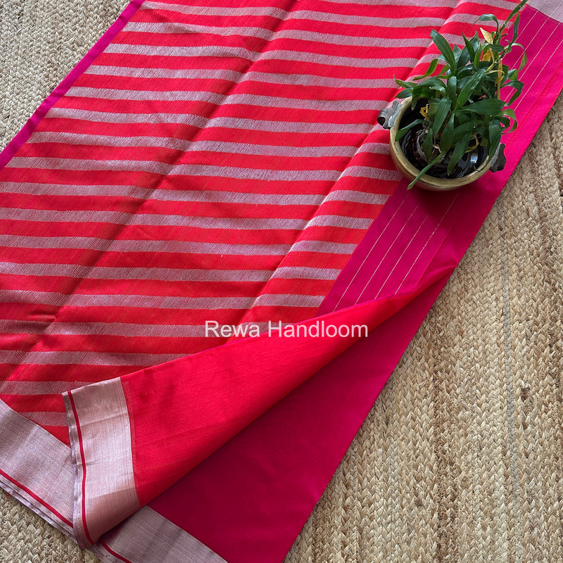 Rani Pink Chanderi Pattu Silk Saree CPSS04