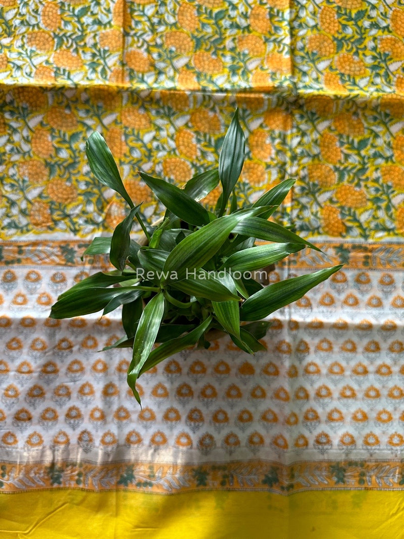 Maheshwari Yellow Hand Block Printed Dupatta HD016