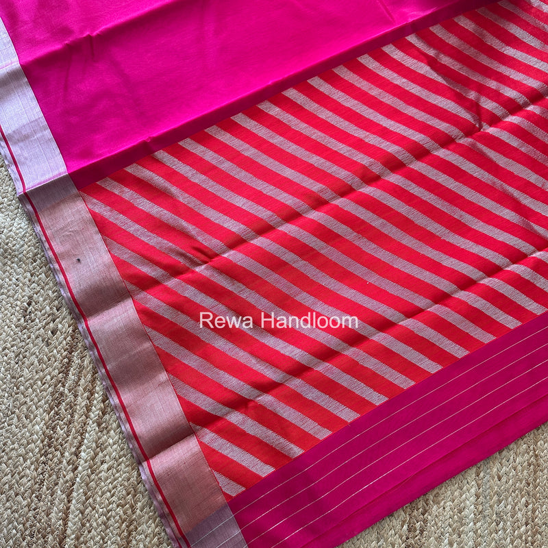 Rani Pink Chanderi Pattu Silk Saree CPSS04