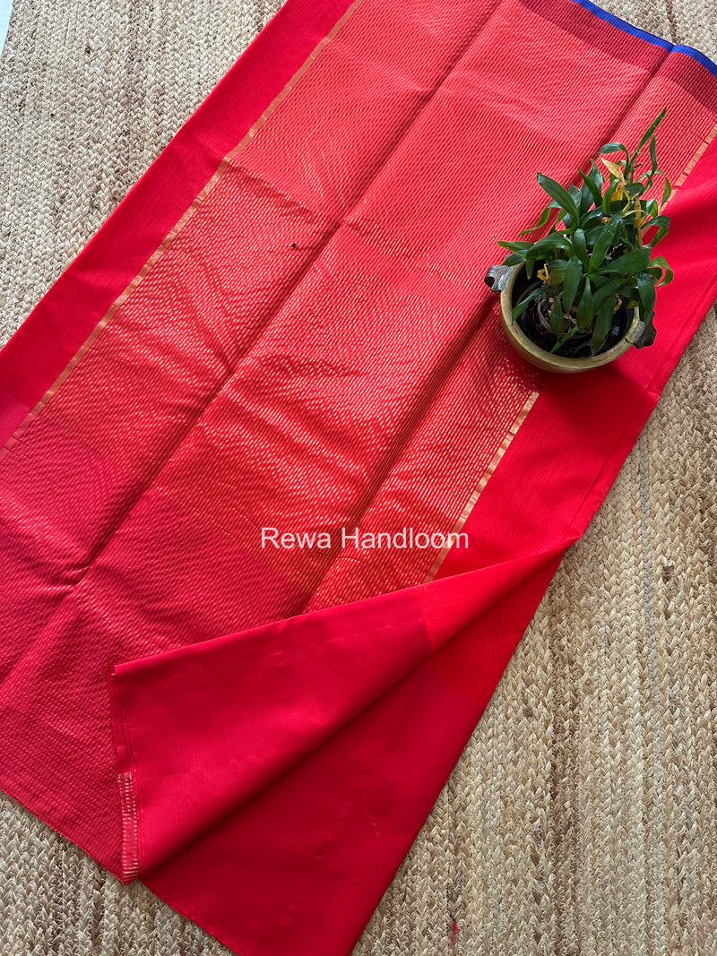 Red Chanderi Pattu Silk Saree CPSS02