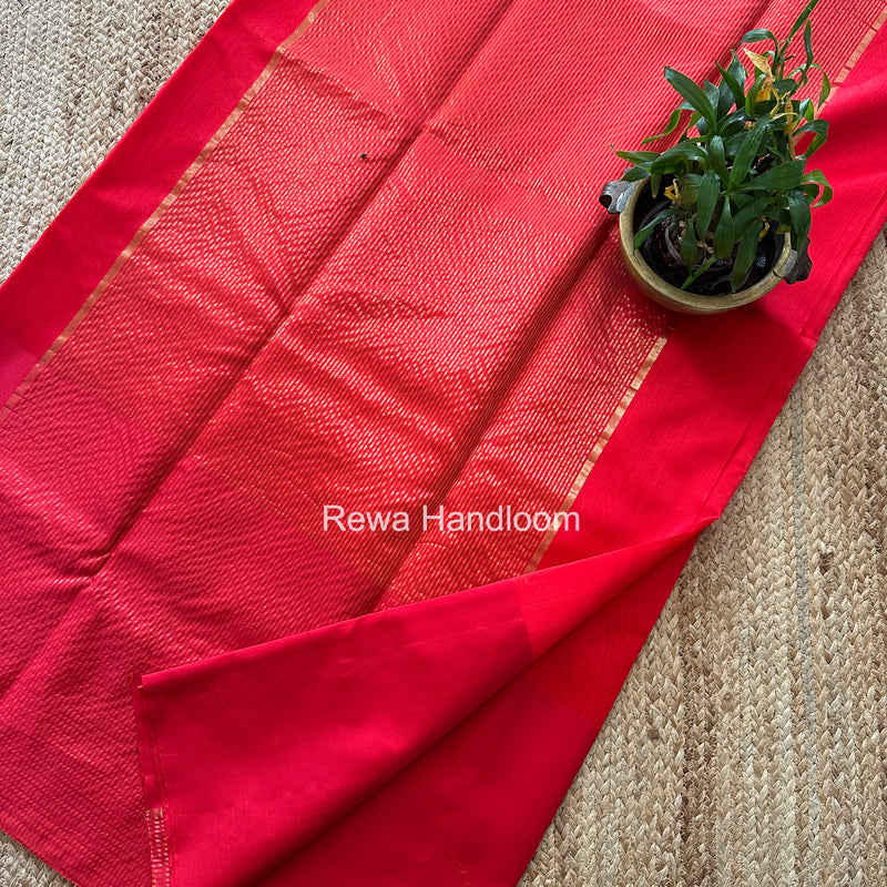 Red Chanderi Pattu Silk Saree CPSS02