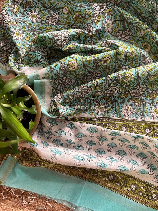 Maheshwari Hand Block Printed Dupatta