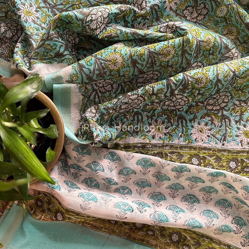 Maheshwari Hand Block Printed Dupatta