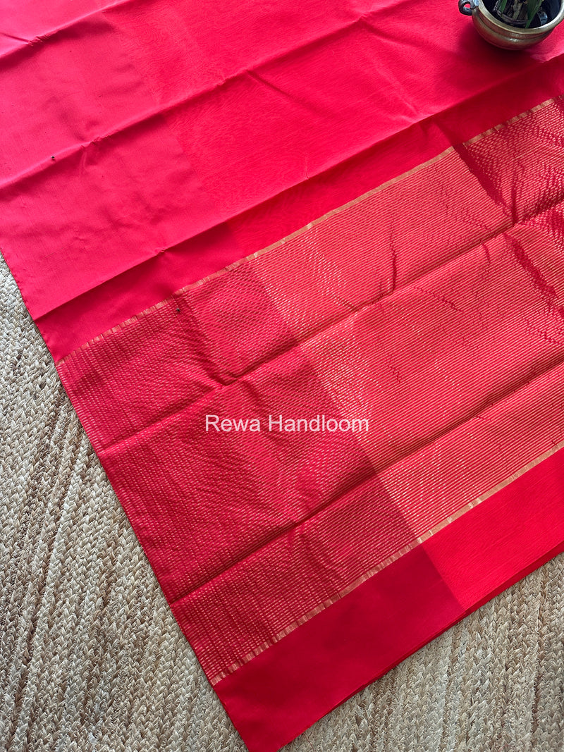 Red Chanderi Pattu Silk Saree CPSS02