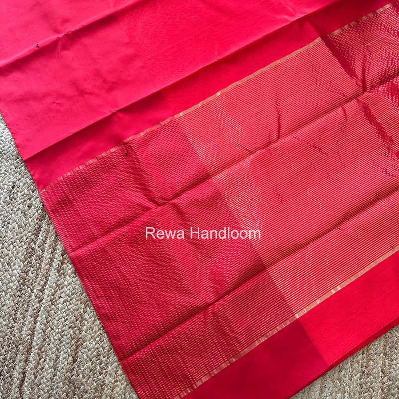 Red Chanderi Pattu Silk Saree CPSS02