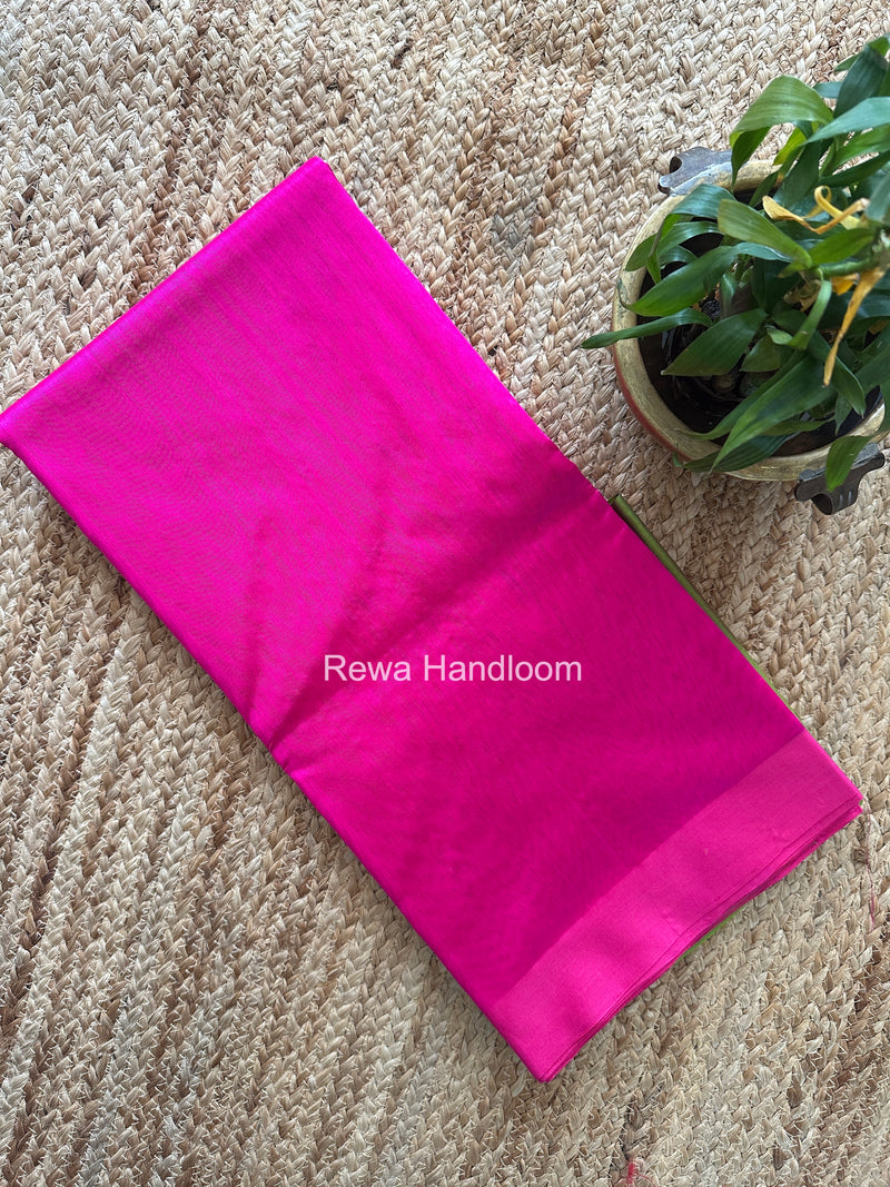 Fuchsia Pink Chanderi Pattu Silk Saree CPSS01
