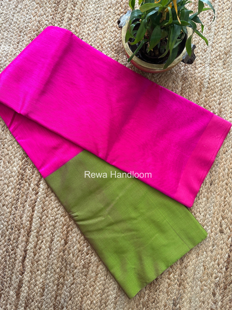 Fuchsia Pink Chanderi Pattu Silk Saree CPSS01