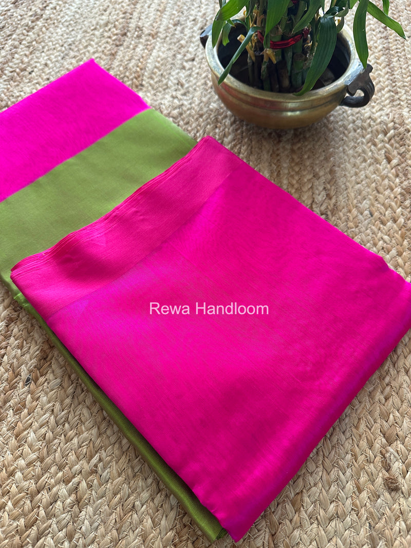 Fuchsia Pink Chanderi Pattu Silk Saree CPSS01