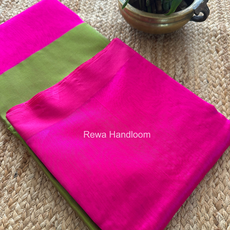 Fuchsia Pink Chanderi Pattu Silk Saree CPSS01