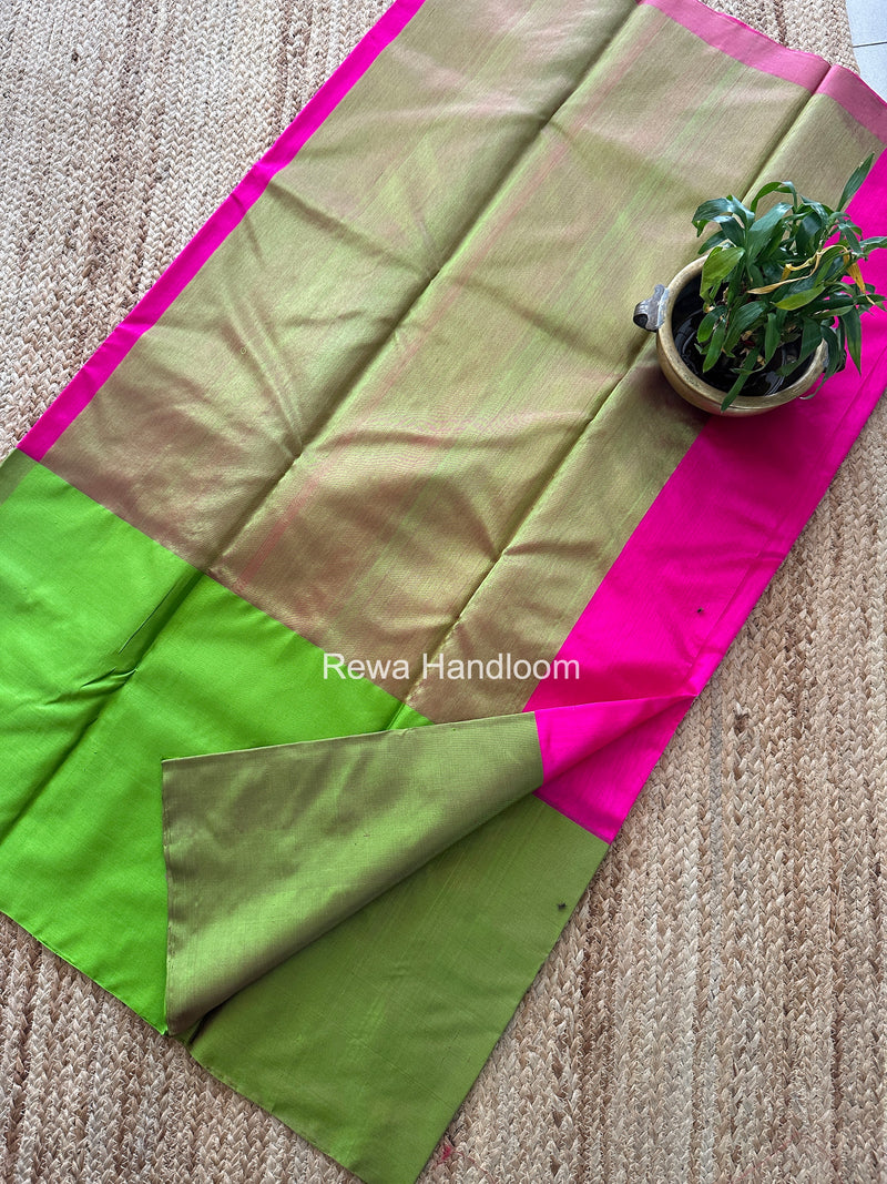 Fuchsia Pink Chanderi Pattu Silk Saree CPSS01