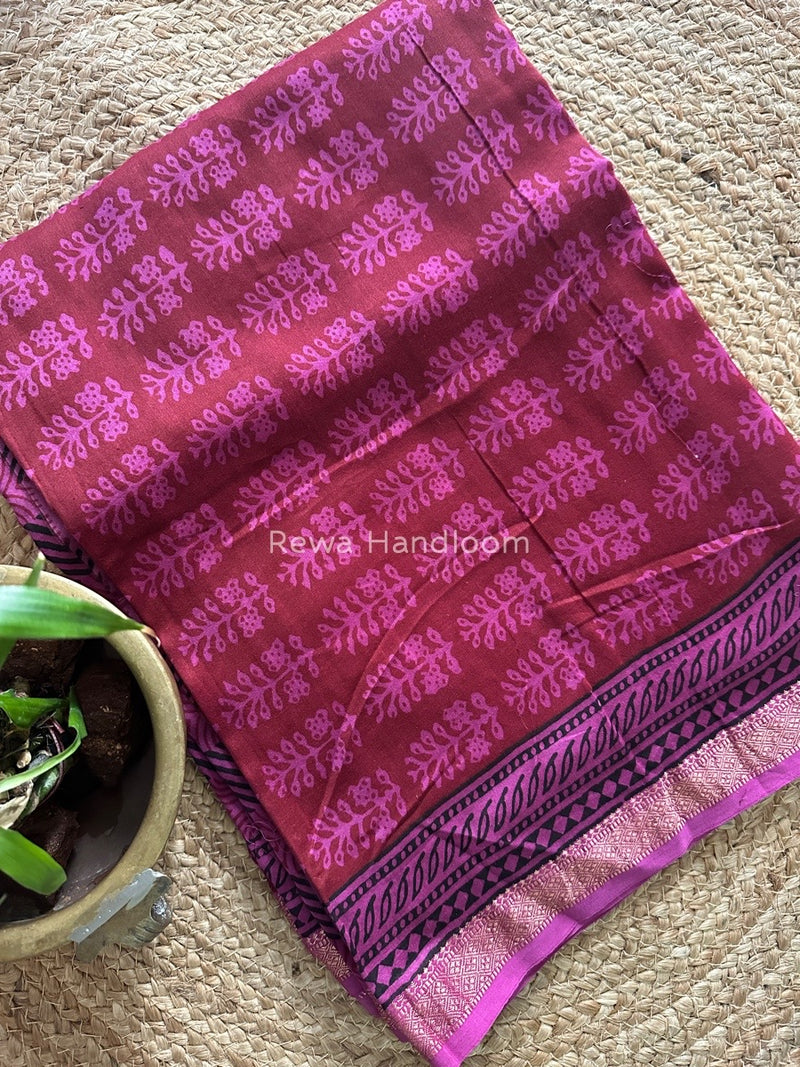 Maheshwari Red Bagh Print Suit BSP0152