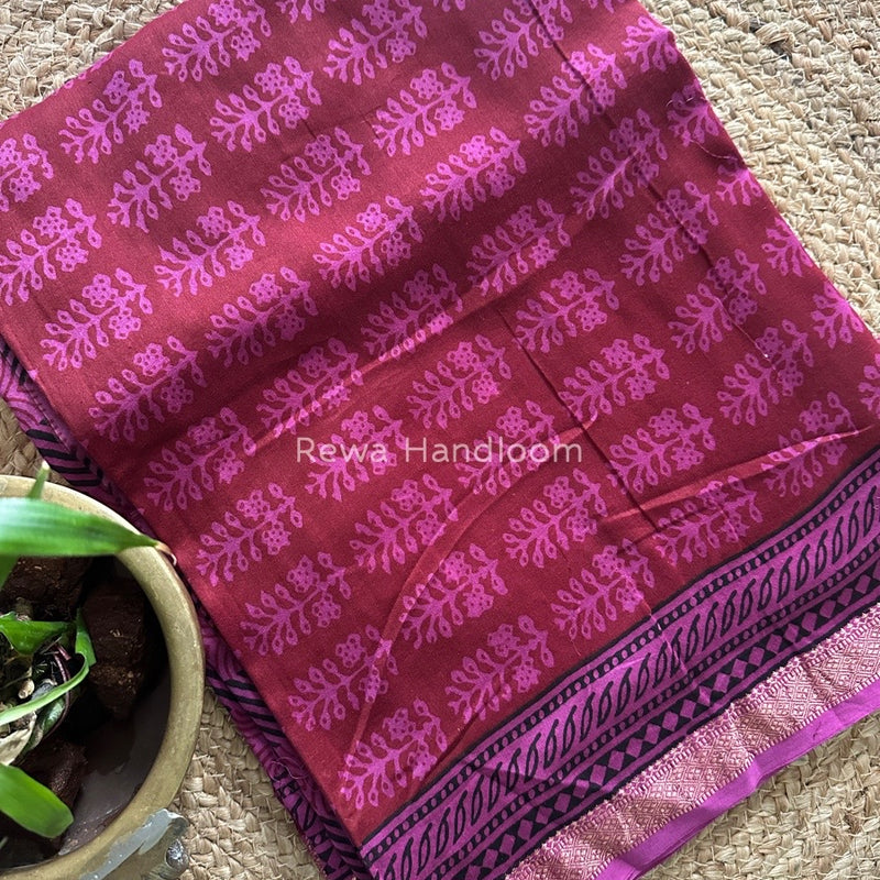 Maheshwari Red Bagh Print Suit BSP0152