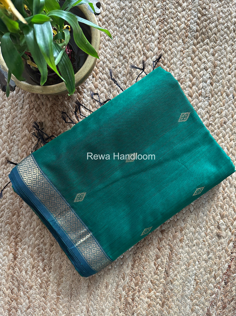 Maheshwari Green Lotus Butta Saree LBS064
