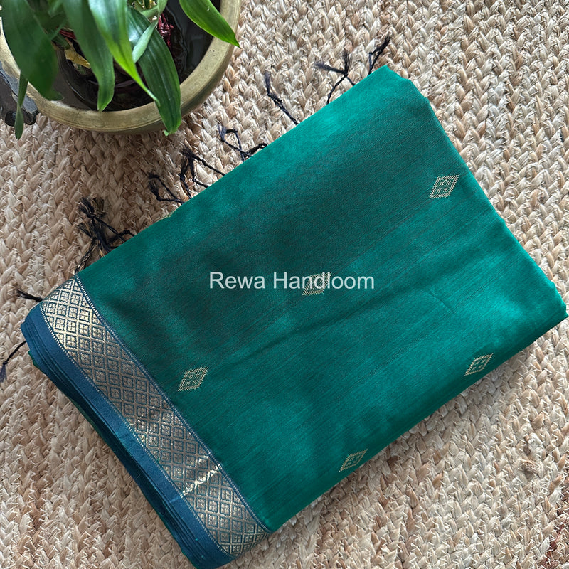 Maheshwari Green Lotus Butta Saree LBS064