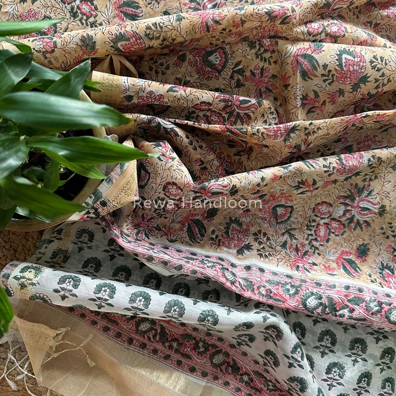 Maheshwari Hand Block Printed Dupatta