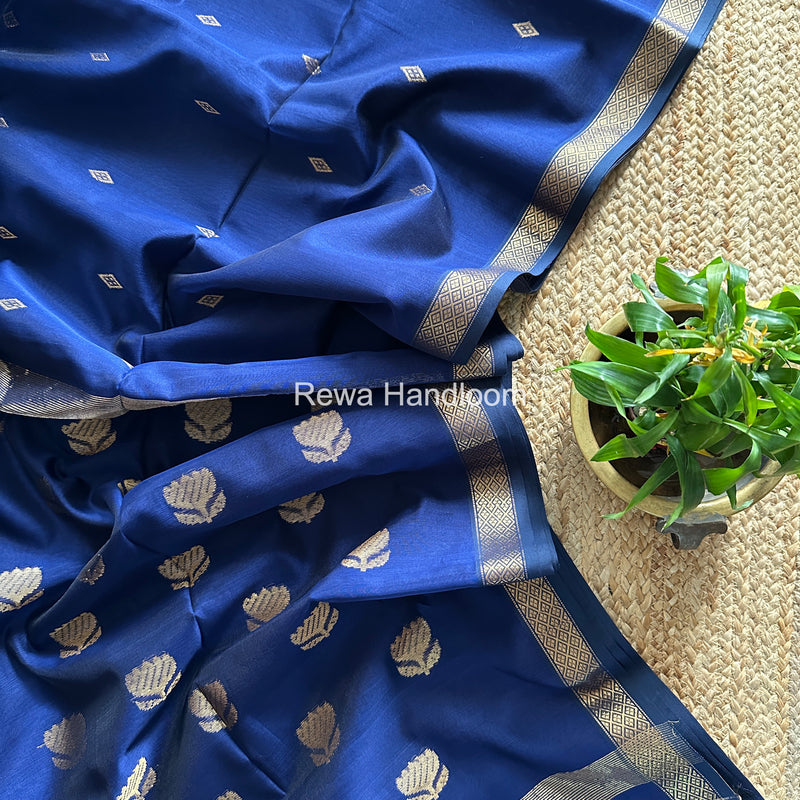 Maheshwari Blue Lotus Butta Saree LBS065
