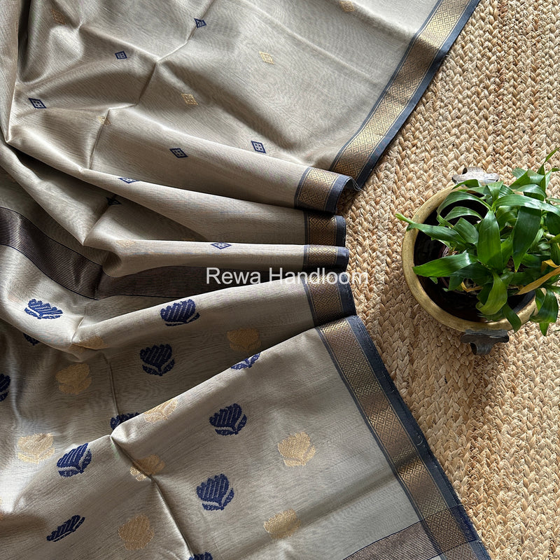 Maheshwari Beige Lotus Butta Saree LBS066