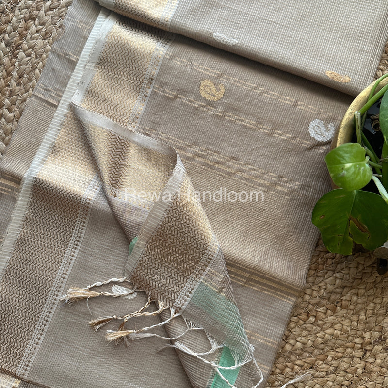 Tussar Zari Butti ~ Maheshwari Saree-KJS037