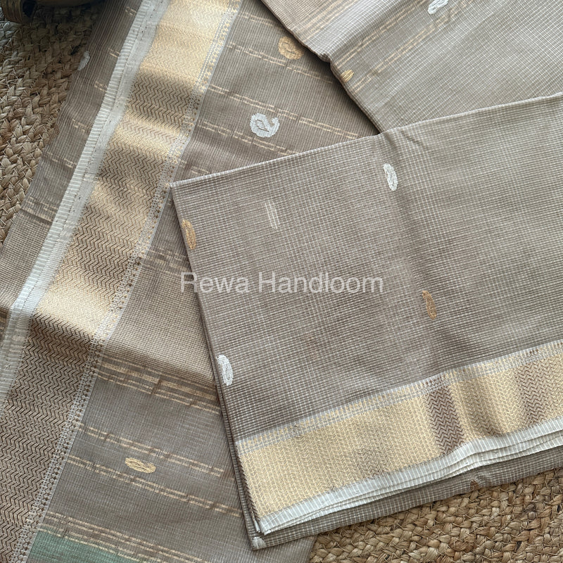 Tussar Zari Butti ~ Maheshwari Saree-KJS037