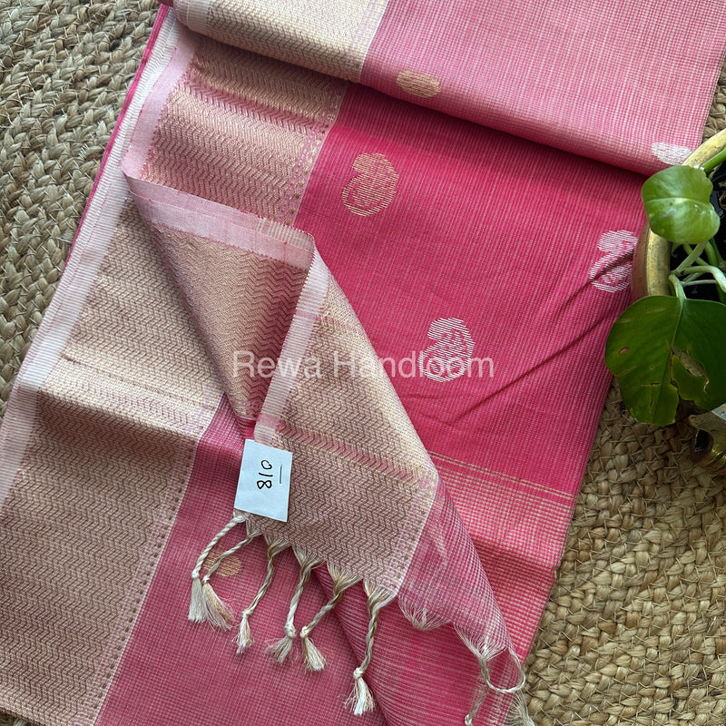 Rani pink Zari Butti ~ Maheshwari Saree-KJS035