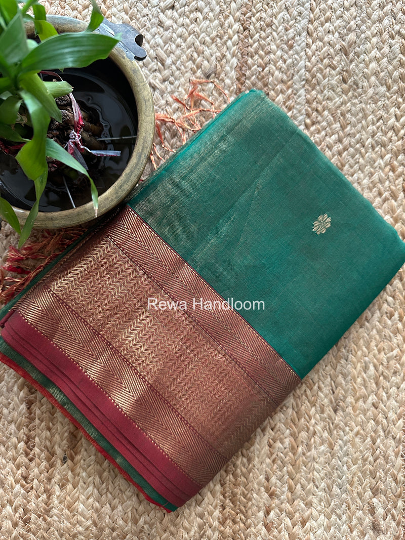 Maheshwari Green Tissue Butti Saree TBBS0132
