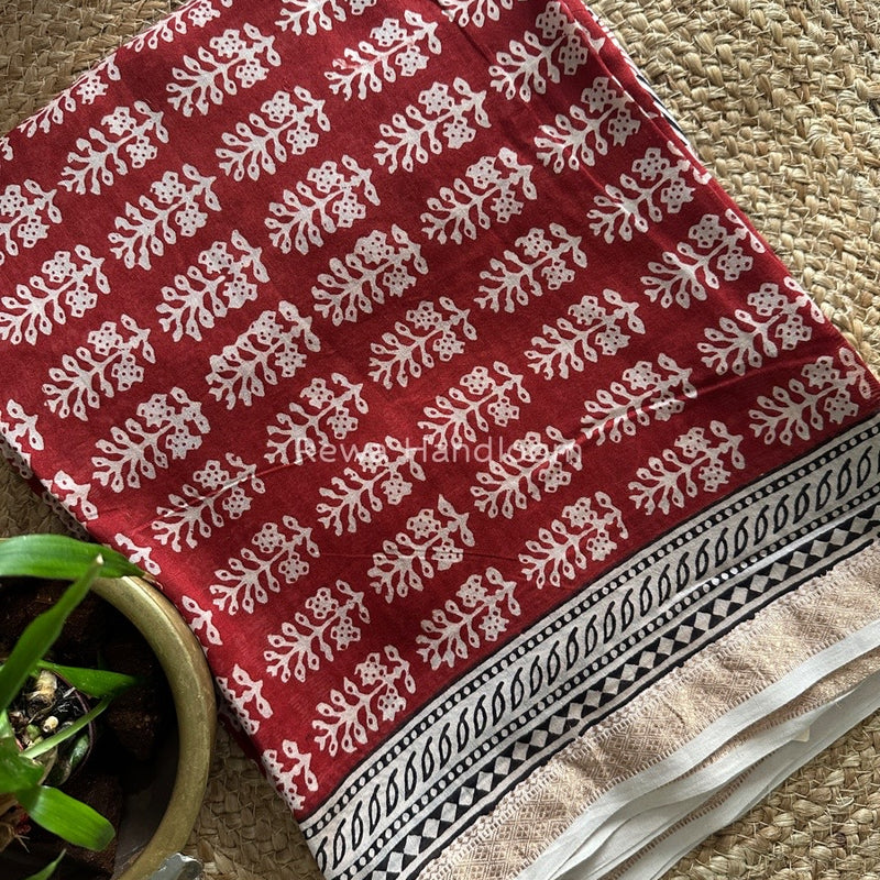 Maheshwari Red Bagh Print Suit BSP0148