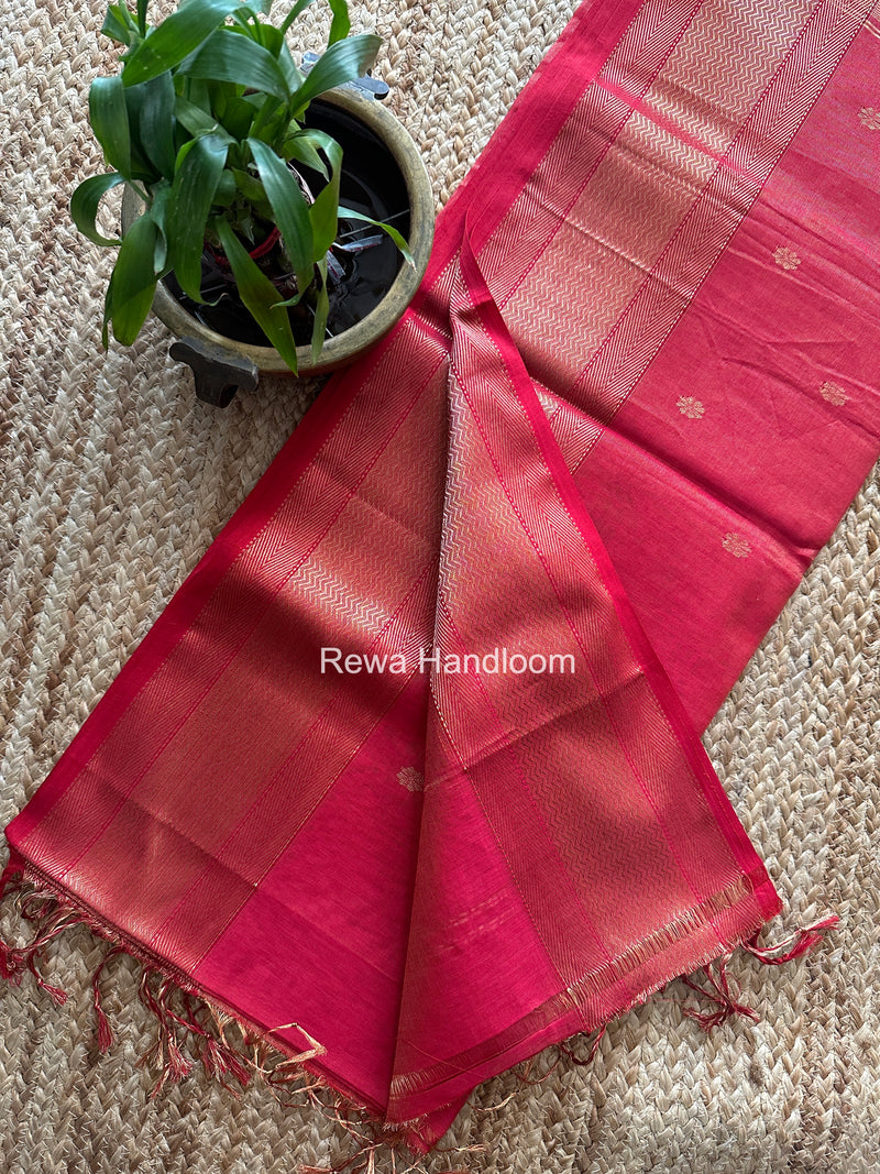 Maheshwari Rani Pink Tissue Butti Saree TBBS0133