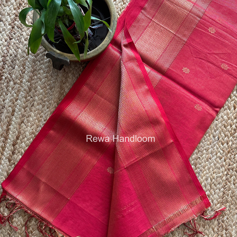Maheshwari Rani Pink Tissue Butti Saree TBBS0133